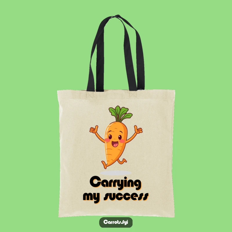 Funny Victorious Carrot Tote Bag: Carry Your Goods with Hilarious Veggie Power