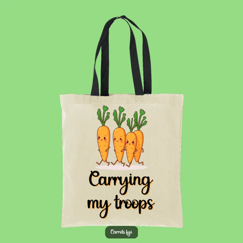 Funny Marching Carrots Tote: Carry Your Fun with This Hilarious Veggie Bag Gift