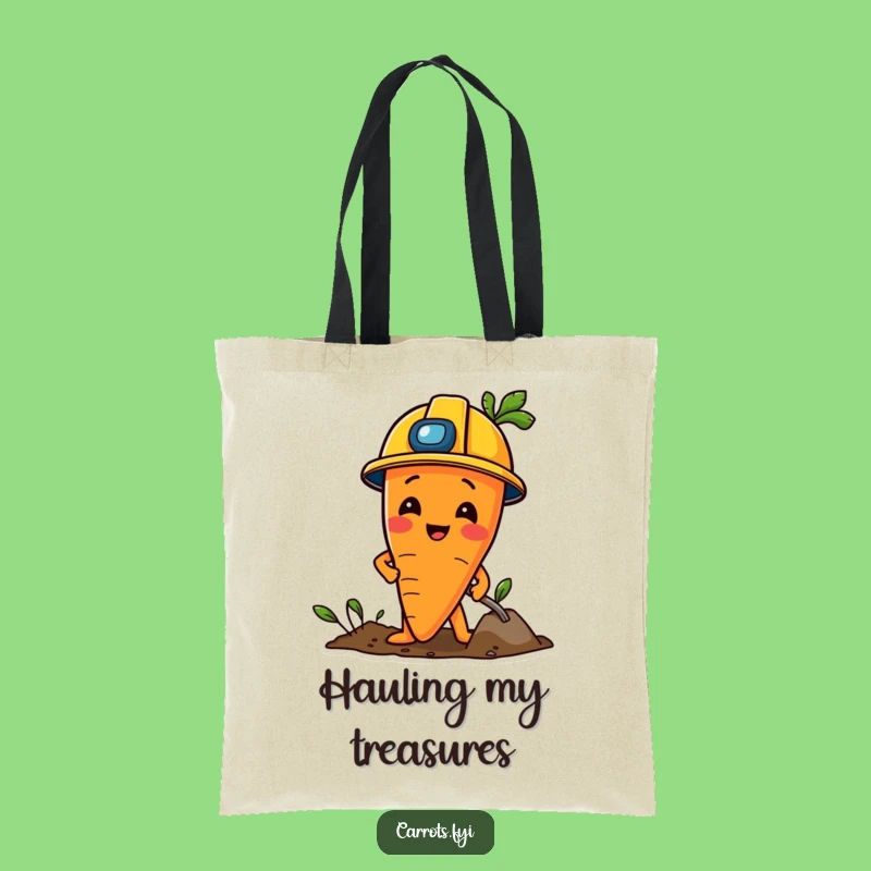 Funny Construction Carrot Tote Bag: Carry Your Tools in Style, Perfect Funny Gift