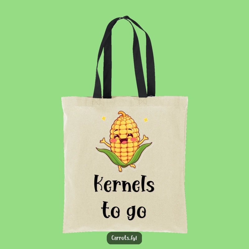 Funny Corn Kernel Spin Tote Bag: Joyful Accessory, Great Comedic Gift Idea