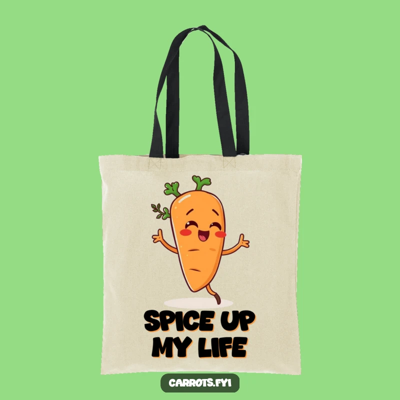 Funny Dancing Carrot Tote Bag, Silly Veggie Spice Dancer Carryall, Handy Funny Gift