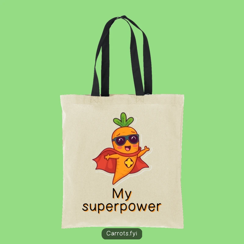 Funny Flying Carrot Tote Bag - Hilarious Superhero Veggie Carry-All