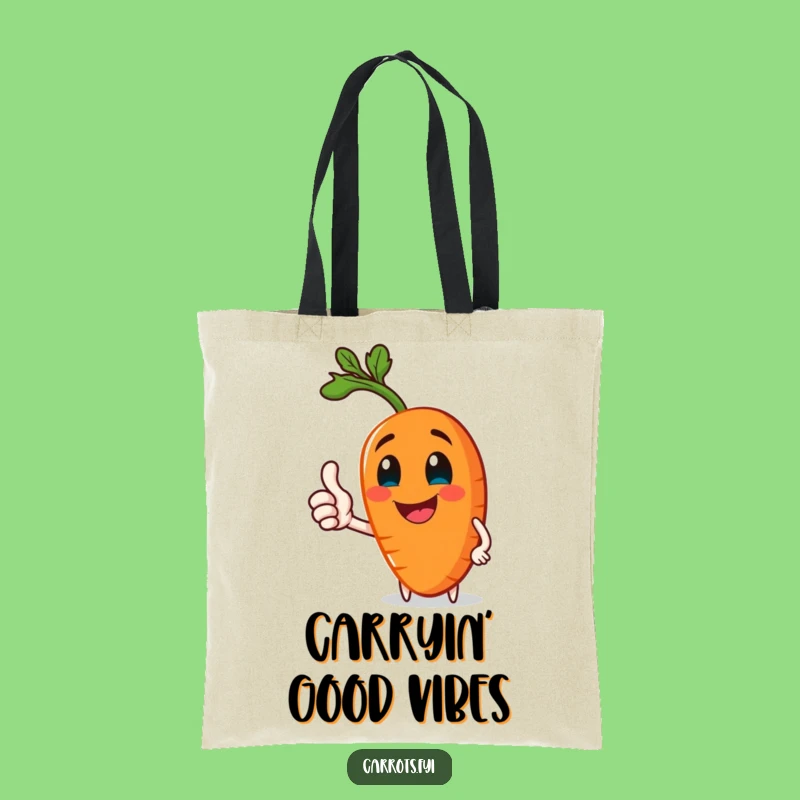 Funny Jolly Carrot Thumbs-Up Tote Bag: Carry Positivity, Perfect Funny Gift for Shoppers