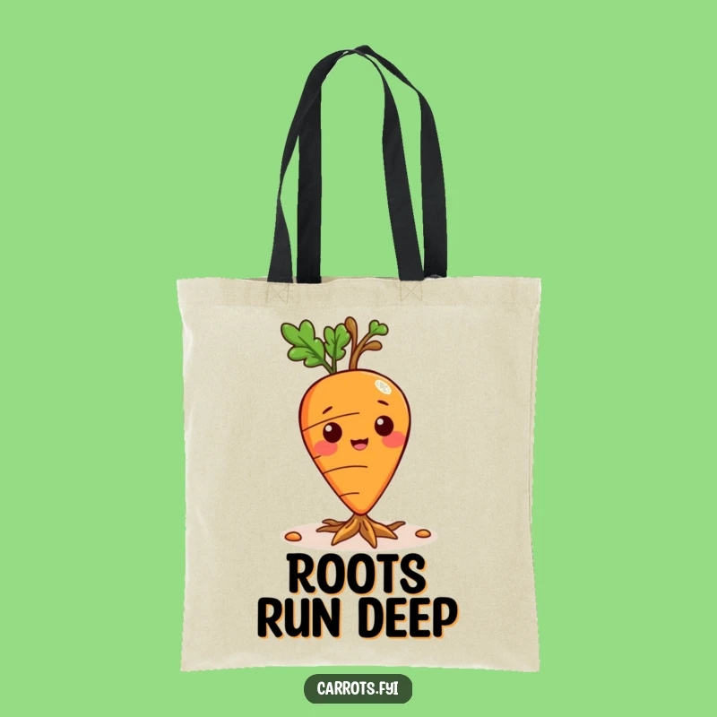 Funny Playful Carrot Tote Bag - Sprouting Veggie Accessory