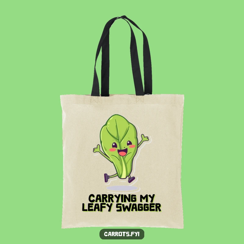 Funny Spinach Leaf Stunt Tote Bag: Carry Your Laughs in Style, Eco-Friendly Fun