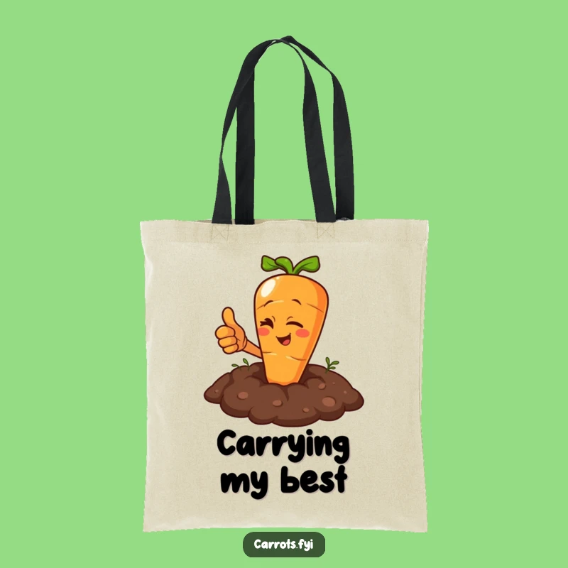 Funny Winking Carrot Tote Bag: Thumbs Up Carry-All, Perfect Funny Gift