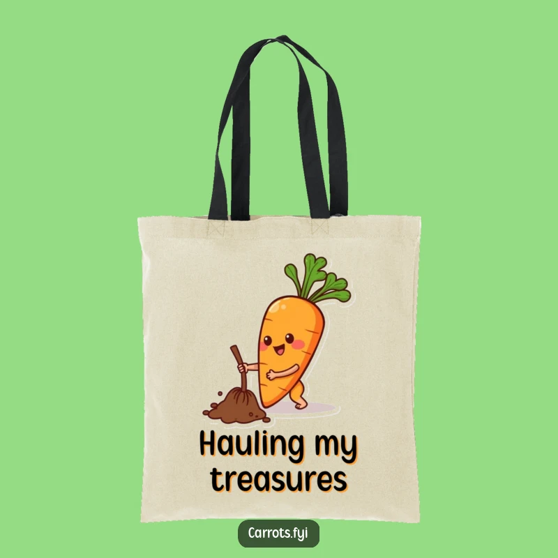 Funny Carrot Digging Tote Bag: Carry Your Garden Tools with This Hilarious Veggie Bag!