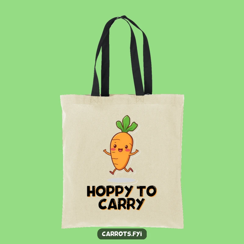 Funny Carrot Hop Tote Bag - Playful Veggie Bag with Small Legs, Fun Gift