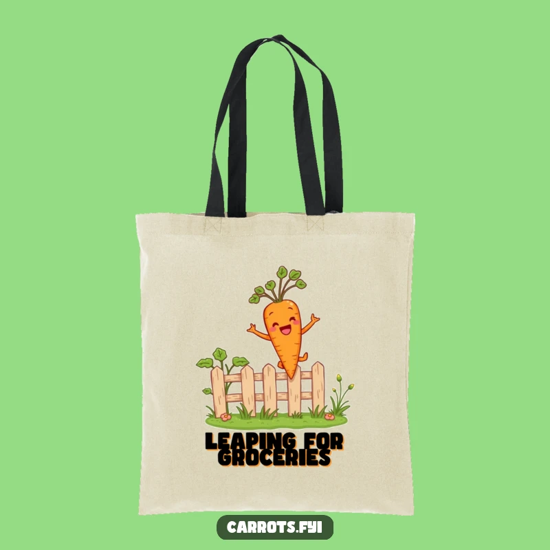 Funny Carrot Leaping Fence Tote Bag - Stylish & Humorous Garden Veggie Carryall