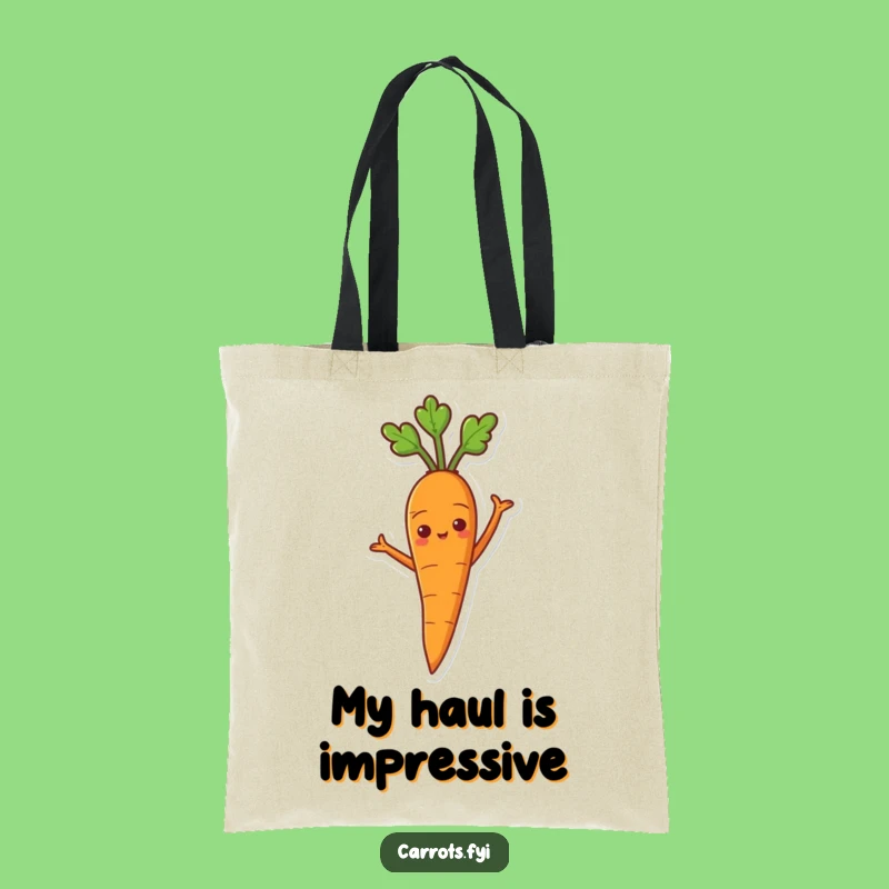 Funny Proud Carrot Tote Bag - Confident Veggie Carry-All for Everyday Victories