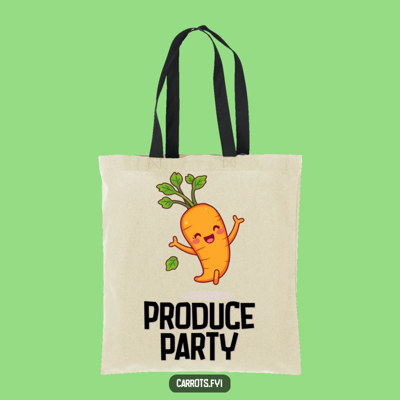 Funny Dancing Carrot Tote Bag - Hilarious Veggie Grooves Carry-All